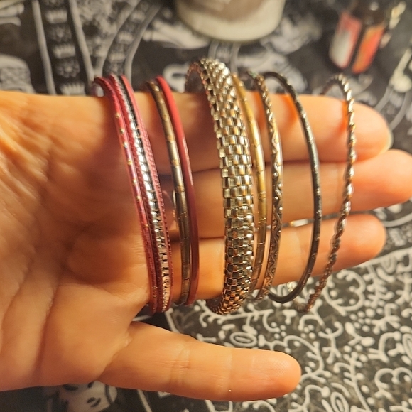 💮Chic Multicolor Slip On Bangle Set - Picture 6 of 6